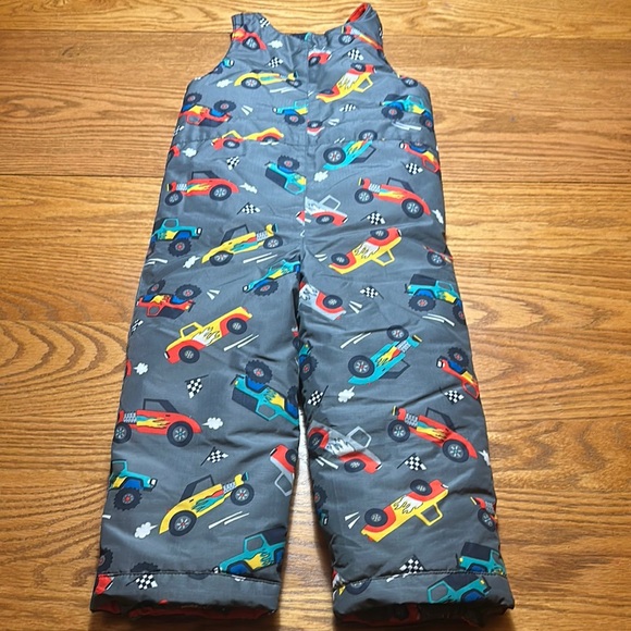 Kids' Gray Snow Pant Snow Overall Bibs Winter Jacket(s) Car Print 4T - Picture 6 of 14